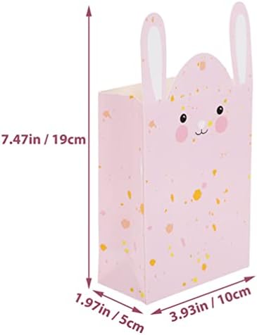 ABOOFAN 12 Adet Paskalya Kağıt hediye keseleri Tavşan Favor Çanta Güzellikler Çanta Şeker Çantası Alışveriş Perakende Mal