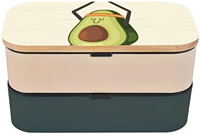 Sevimli Yoga Avokado öğle yemeği için bento Kutusu İle Yükseltilmiş Ayarlanabilir Kayış, İstiflenebilir Kullanımlık Sızdırmaz