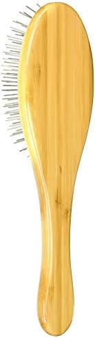 Stil ve Detangle evcil hayvan fırçası Alaşımlı Pim / Saf Bambu Sap / Orta Oval / Koyu Kaplama / Model A9-DB