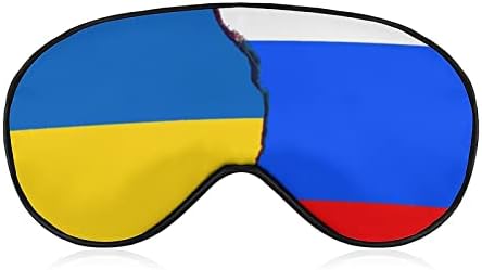 Rus ve Ukrayna Bayrağı Uyku Maskesi Yumuşak Körü Körüne Taşınabilir Göz Maskesi Erkekler Kadınlar için Ayarlanabilir Kayış