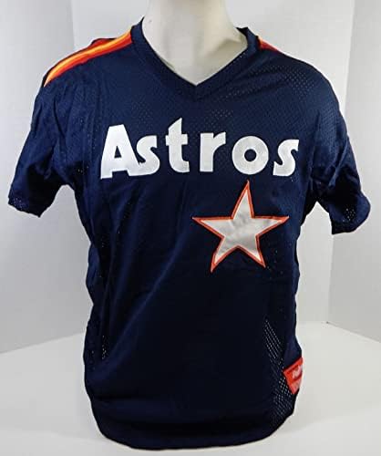 1986-93 Houston Astros 54 Oyunu Yayınlandı Donanma Forması Vuruş Antrenmanı 46 663-Oyun Kullanılmış MLB Formaları