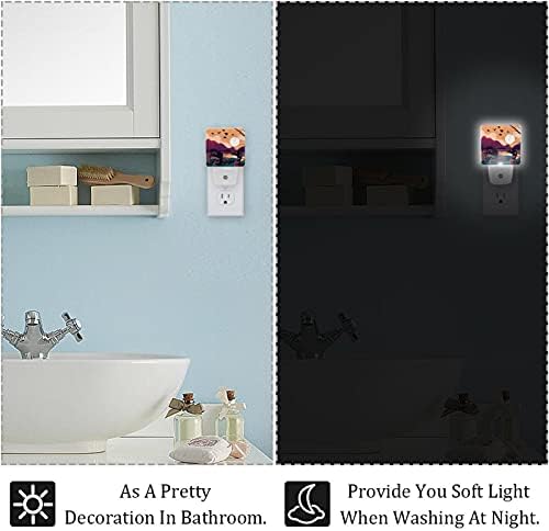 2 Paket Sıcak Beyaz LED Gece Lambası Loon Kuş Alacakaranlıktan Şafağa Sensörlü Kompakt Gece Lambası Kreş için Ideal