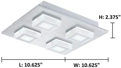 EGLO 94508A LED Tavan Montajı, 11 inç, Alüminyum Beyaz Tonlar