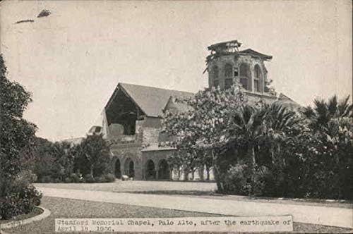 Stanford Anıt Şapeli, 18 Nisan 1906 Depreminden Sonra CA Orijinal Antika Kartpostal