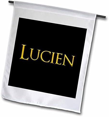 3dRose Lucien Amerika'da Yaygın Erkek Bebek Adı. Siyah Tılsım Bayraklarında Sarı (fl-361400-1)