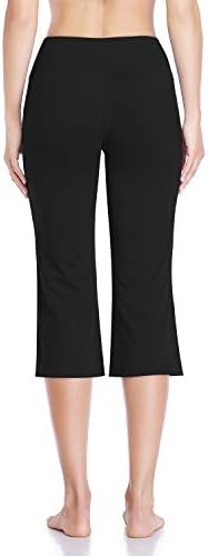 HİSKYWİN İç Cep Yoga Pantolon 4 Yönlü Streç Karın Kontrol Egzersiz Koşu Pantolon, Uzun Bootleg Flare Pantolon