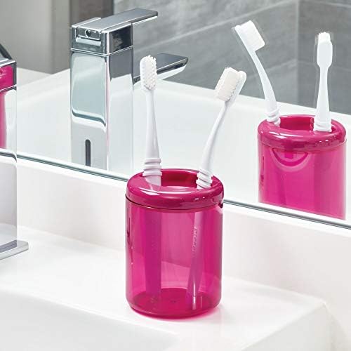 ıDesign Finn Kase Fırça ve Tutucu, Banyo için Tuvalet Temizleme Seti, Şeffaf ve Beyaz