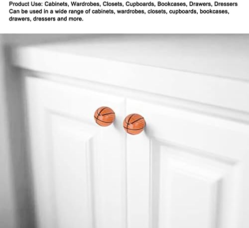 FTVOGUE 3 Set Basketbol çekmece kolları Dolap Mutfak Ev Kolları Top Tipi Tek Delikli Çekmece Seramik Kolu