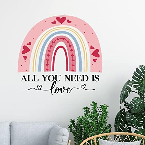 All You Need Aşk Vinil Duvar Çıkartması Sticker Sevgililer Kalp Renkli Gökkuşağı Duvar Çıkartmaları Vinil Sticker Onun Kreş