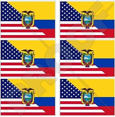 ABD Amerika Birleşik Devletleri ve EKVADOR, Amerikan Ekvador Bayrağı 40mm (1,6) cep telefonu Vinil Mini Çıkartmalar, Çıkartmalar