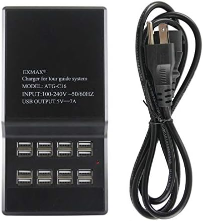 EXMAX ® ATG-C16 EX-C16 EXD-6824 için 16 portlu USB Şarj Tabanı Tur Rehberliği için Kablosuz Tur Rehberi Sistemi Simultane