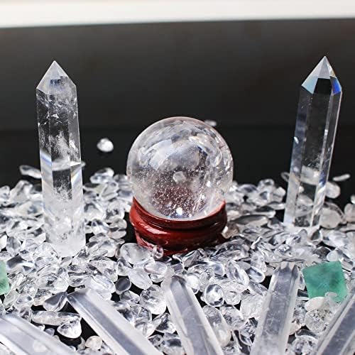 SEEWOODE AG216 Bir sürü Doğal Kaya Kuvars Beyaz Kristal Berraklığında Kristal Dikilitaş Topu Çakıl Eskitme Taş Mineral Örnekleri