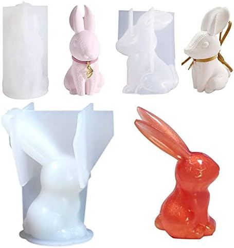 3D paskalya tavşanı silikon kalıp Mum Kalıp Reçine Döküm Kalıp paskalya tavşanı Epoksi Reçine Kil Kalıp Sabun Kalıp Fondan