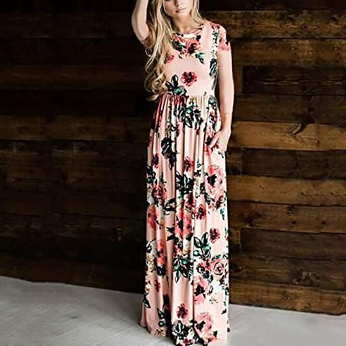 Fragarn yaz kıyafetleri Kadınlar için 2023 Tatil, kadın Moda Yaz Crewneck Çiçek Baskı Elbise