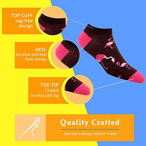 MAKABO kadın Komik Düşük Kesim Yenilik Desenli Sevimli Fuuny Ayak Bileği Çorap Multipacks