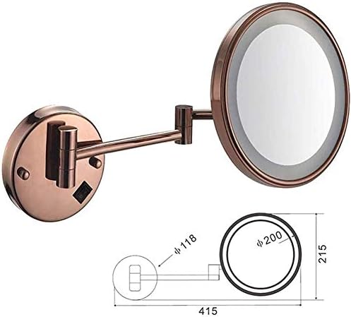 FUTENI makyaj masası aynası makyaj aynası Kozmetik Ayna, Tıraş Aynası, Krom Kaplama / Duvara Monte / Tek Taraflı / Katlanabilir/3X