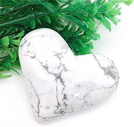 BİNNANFANG AC216 1 adet Doğal Büyük Beyaz Turkuaz Kalp Şeklinde Kristal Kalp Hediye Şifa Kristal Doğal Taşlar ve Mineraller