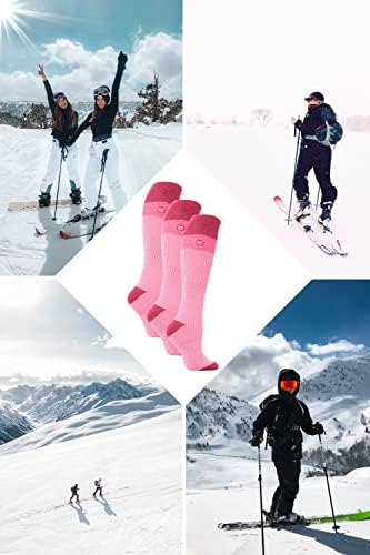 Isı TUTUCULAR 3 Çift Multipack Bayan termal sıcak Diz Yüksek Kayak çorapları