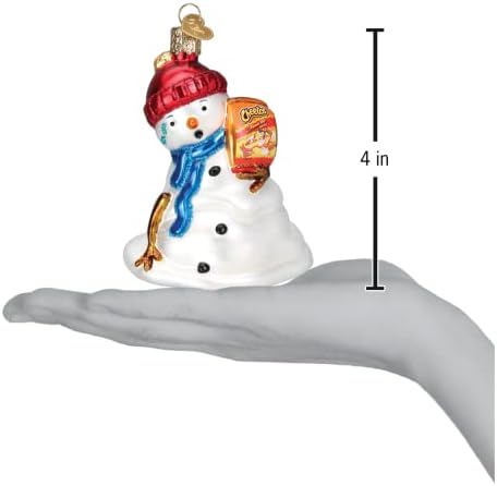Eski Dünya Noel Flamin ' Sıcak Cheetos Kardan Adam Cam Üflemeli Süs Noel Ağacı için