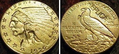 $2 5 Altın Hint Yarım Kartal 1929 Kopya Paraları Kopya Süsler Koleksiyonu Hediyeler