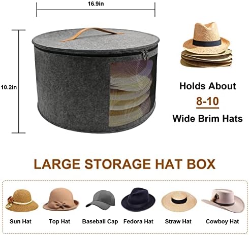 Saklama Şapka Kutusu Büyük Keçe Şapka Depolama Yuvarlak Katlanabilir Şapka Taşıyıcı Seyahat kovboy Şapkası Depolama Seyahat