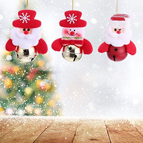Toyvıan 4 pcs Şömine Süs Süsleme Iyilik Elemanları Noel Kolye Parti Malzemeleri Renk Kardan Adam Ağacı Kolye Bells Dekorasyon