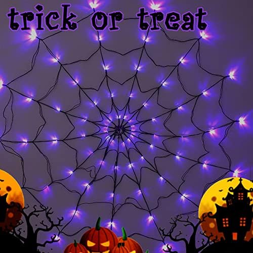 YEXEXINM cadılar bayramı süslemeleri örümcek Web ışıkları-3.3 FT çapı 70LED ışıkları ışıklı mor yortusu açık parti dekor