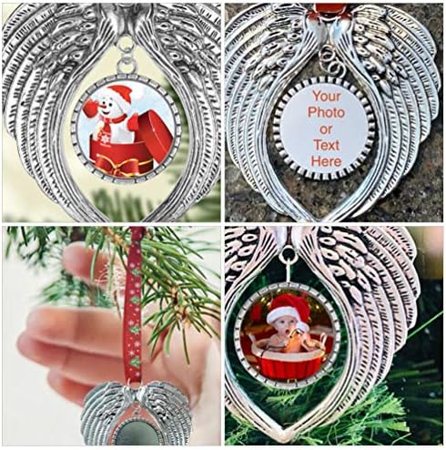 BESTOYARD Noel Melek Süsler Hatırlama Melek Kanatları Resim Noel ağaç dekor Çift Taraflı Kalp Pendents için Hatırlama için