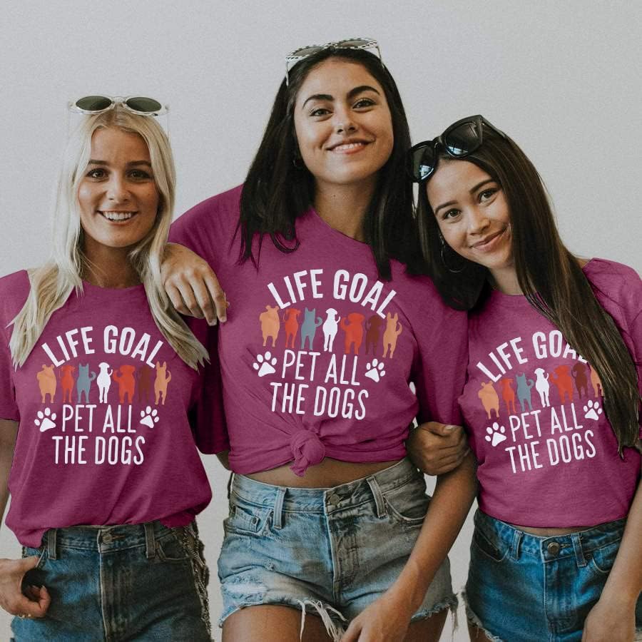 Kadın Köpek Anne Tişörtleri Yaşam Hedefi Pet Tüm Köpekler Mektup Baskı Gömlek Komik Söyleyerek Köpek Lover Tee Üst