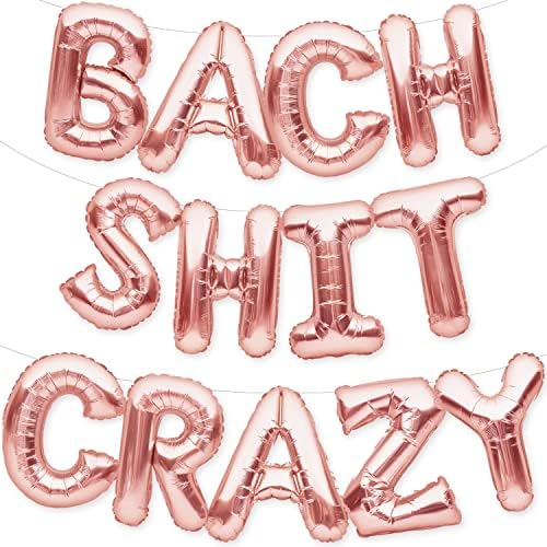PartyForever Bach Bok Çılgın Bekarlığa Veda Partisi Süslemeleri Balonlar Gül Altın 16 Harfler Afiş-Gelin Duş Süslemeleri
