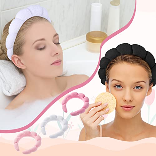 5 Adet Kabarık Spa Kafa Bandı sert banyo havlusu Kumaş Kumaş Kafa Bandı Kadınlar için Kalın Saç Bantları Sünger Yastıklı