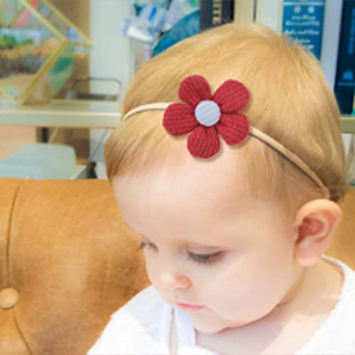 Surakey 12 Paket Bebek Kız Naylon Bantlar Hairbands Saç Kumaş Keten Yay Elastik saç aksesuarları Çiçek Dantel Seti Kız için