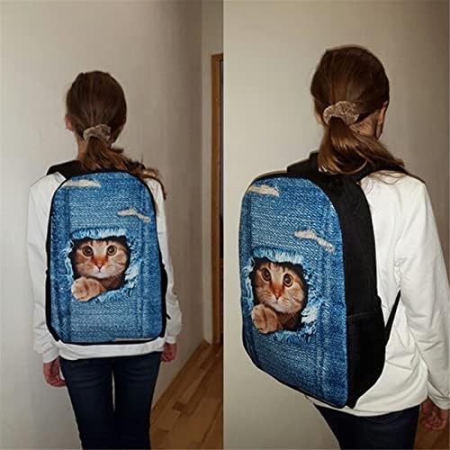 JEOCODY Kedi Sırt Çantası ve Öğle Yemeği çantası Seti Kızlar için Okul Çocukları için Sırt Çantası Seti öğle yemeği çantası