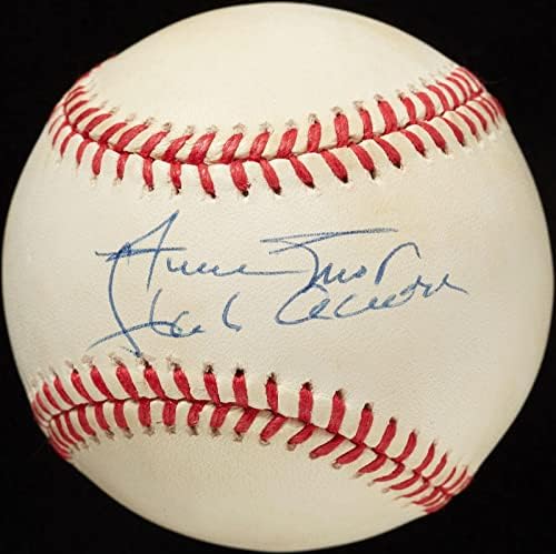Hank Aaron HOF & Willie Mays HOF Çift İmzalı ONL Beyzbol JSA 171393-İmzalı Beyzbol Topları