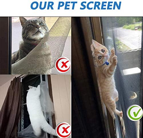 BafloTEX Pet Ekran 36 x100' Kapı ve Pencere için, veranda perdesi, Ayarlanabilir kapı ve pencere tel ağı, Evcil Hayvan Koruması,