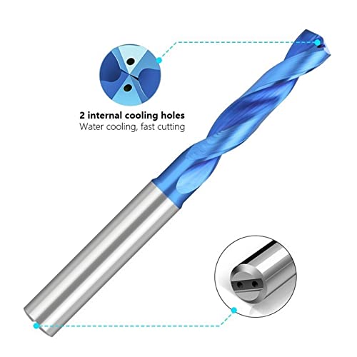 Matkap Ucu 3D Karbür Uçları 3-12mm Dahili Soğutma Matkap Spiral Büküm Matkap Ucu Mavi Kaplama Delik Matkap Metal 1 Adet (Renk