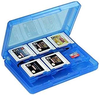 OSTENT 28-in-1 Oyun hafıza kartı muhafazası Kapak Tutucu Kartuş Depolama Nintendo 3DS-Mavi Renk