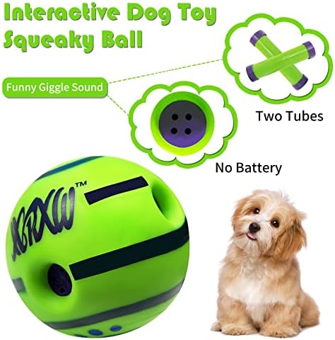 3.46 in Wobble Kıkırdama Köpek Oyuncak Top, İnteraktif Gıcırtılı Evcil Hayvan Malzemeleri Oyuncaklar, Komik Kıkırdama Sesi