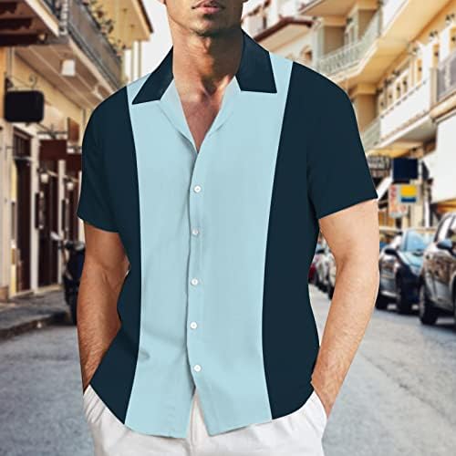 2023 Yeni Erkek 3D Dijital Baskılı Şerit Dikiş Yaz Kısa Kollu Gömlek Artı Boyutu Rahat Gömlek Erkek Uzun Boylu
