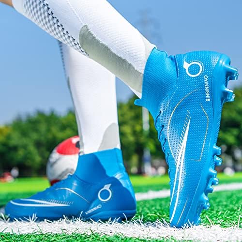 BINBINNIAO erkek AG futbol kramponları Futbol Cleats Firma Yüksek Top Ayakkabı Gençlik Atletik Futbol Sneaker Rahat Çim futbol