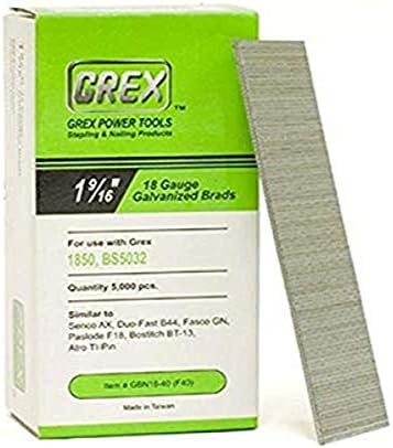 Grex GBN18-40 (F40) 1-9/16 inç. 18 Ga. Brad Çiviler, Galvanizli, 5M