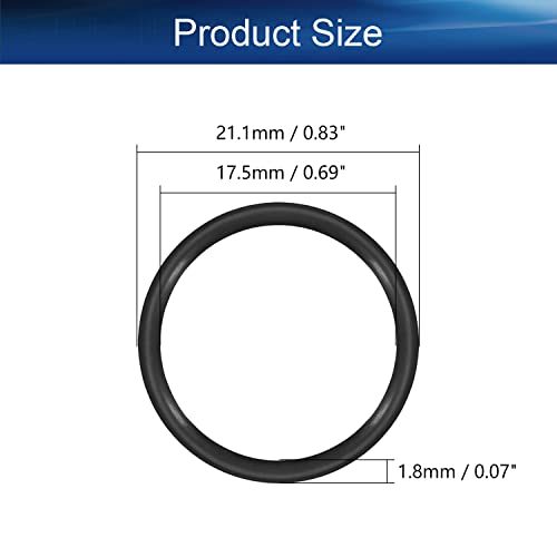 Bettomshın 50 Adet Nitril Kauçuk O-Ringler, 21.1 mm OD 17.5 mm ID 1.8 mm Genişlik, metrik Buna - Nitril Sızdırmazlık Contası