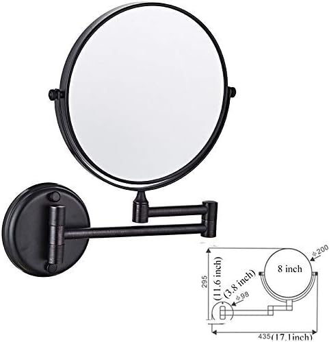 6 duvara monte Makyaj Aynası, 3 / 5X büyütmeli Büyüteçli duvar Banyo Aynası, uzatılabilir kol, yuvarlak, ışıksız, Banyo için