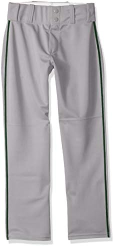 Örgü ile Alleson Atletik erkek Gençlik beyzbol pantolon, Gri / Koyu Yeşil, Büyük ABD