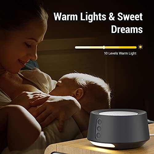 Uyku için Ayarlanabilir Bebek Gece Lambalı Fitniv Beyaz Gürültü Makinesi, 14 Yüksek Kaliteli Uyku Makinesi Müzikleri, Zamanlayıcı