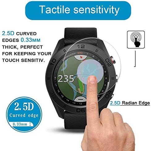 【3Pack】 Fierymoto Garmin Yaklaşım S60 Ekran Koruyucu Smartwatch Temperli Cam Uyumlu 2.5 D Ark Kenarları 9 Sertlik HD Çizilmez