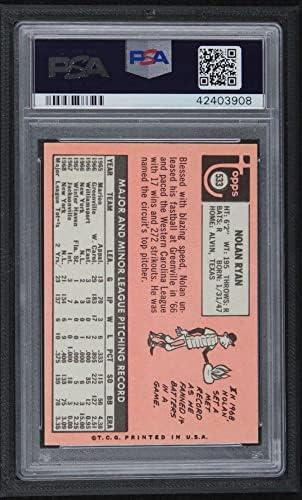 1969 Topps 533 Nolan Ryan New York Mets (Beyzbol Kartı) PSA PSA 7.00 Mets