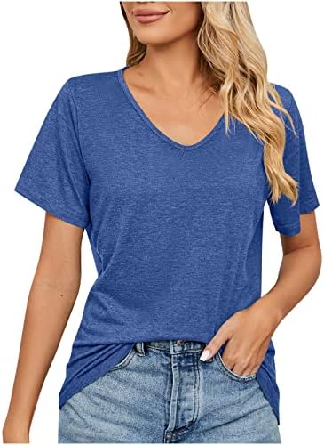 Artı Boyutu Üstleri Kadınlar için Rahat Düz T Shirt Rahat Kısa Kollu Gömlek Gevşek Yaz Üstleri Şık Bluzlar Tunikler