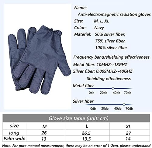DARZYS EMF Anti-Tecavüz Giysileri, koruyucu eldivenler Karşı elektromanyetik Anti-radyasyon Radyasyon 5G, %50 % Gümüş Elyaf