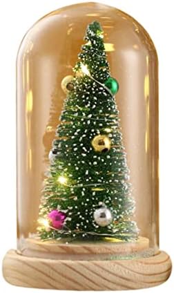 Mini Noel ağacı süsleri Noel ağacı minyatür cam kubbe Noel için LED ışıkları ile DIY zanaat parti dekorasyon noel topları